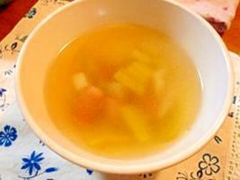 セロリと残り野菜のコンソメスープ